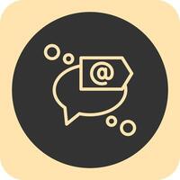 Mention or tag Linear Round Icon vector