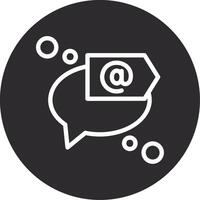 Mention or tag Inverted Icon vector