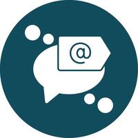 Mention or tag Glyph Circle Icon vector