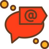 Mention or tag Filled Shadow Circle Icon vector