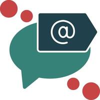 Mention or tag Glyph Two Color Icon vector