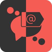 Mention or tag Red Inverse Icon vector