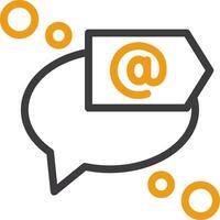Mention or tag Line Circle Icon vector