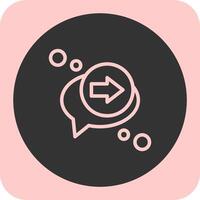 Forward message Linear Round Icon vector