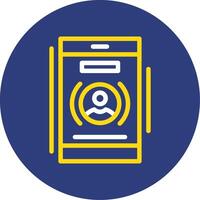 Phone call Dual Line Circle Icon vector