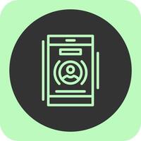 Phone call Linear Round Icon vector