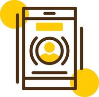 Phone call Yellow Lieanr Circle Icon vector