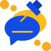 Pin message Flat Two Color Icon vector