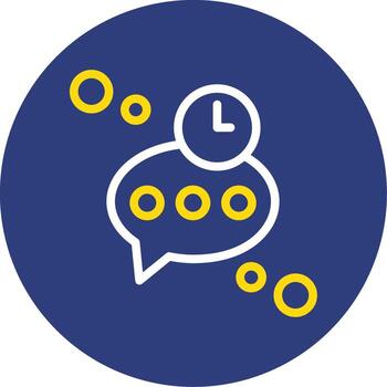 Typing timeout Dual Line Circle Icon vector