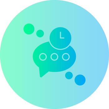Typing timeout Gradient Circle Icon vector