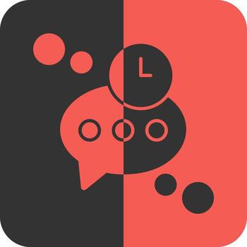 Typing timeout Red Inverse Icon vector