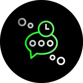 Typing timeout Dual Gradient Circle Icon vector