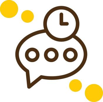 Typing timeout Yellow Lieanr Circle Icon vector