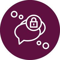 Message encryption Outline Circle Icon vector