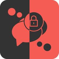 Message encryption Red Inverse Icon vector