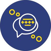 Message security Dual Line Circle Icon vector
