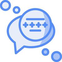 Message security Line Filled Blue Icon vector