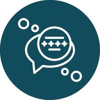 Message security Outline Circle Icon vector