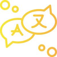 Multilingual chat Linear Gradient Icon vector