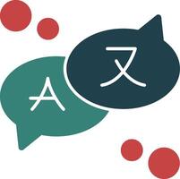 Multilingual chat Glyph Two Color Icon vector