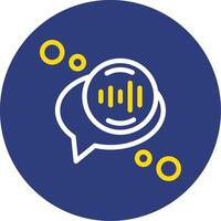 Voice recognition Dual Line Circle Icon vector