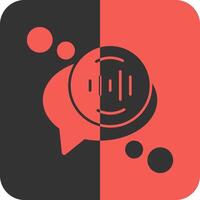 Voice recognition Red Inverse Icon vector