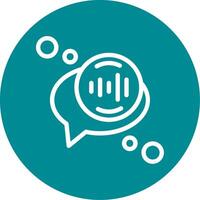 Voice recognition Outline Circle Icon vector