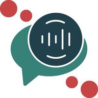 Voice recognition Glyph Two Color Icon vector