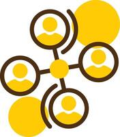 Networking Yellow Lieanr Circle Icon vector