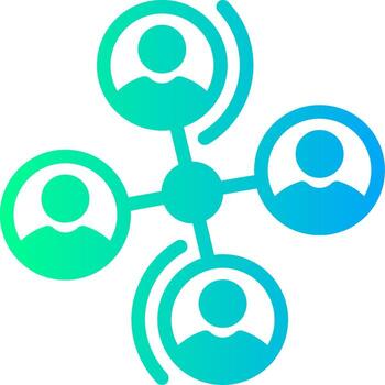 Networking Solid Multi Gradient Icon vector