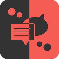 Speech bubble style Red Inverse Icon vector