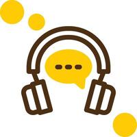 Chat support Yellow Lieanr Circle Icon vector