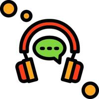 Chat support Line Filled Icon vector