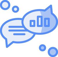 Conversation analysis Line Filled Blue Icon vector