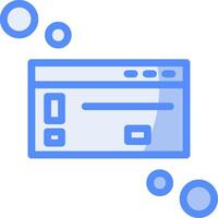 Dialog box warning Line Filled Blue Icon vector