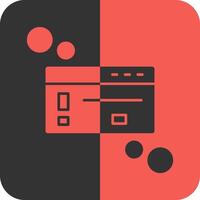 Dialog box warning Red Inverse Icon vector