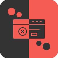 Dialog box error Red Inverse Icon vector