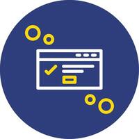 Dialog box success Dual Line Circle Icon vector