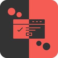 Dialog box success Red Inverse Icon vector