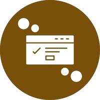Dialog box success Glyph Circle Icon vector