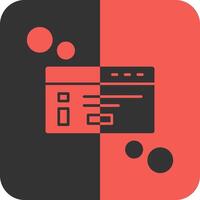 Dialog box info Red Inverse Icon vector