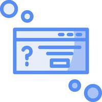 Dialog box question Line Filled Blue Icon vector