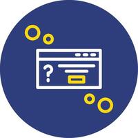 Dialog box question Dual Line Circle Icon vector