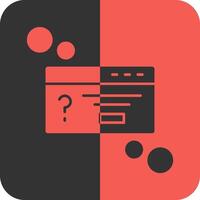 Dialog box question Red Inverse Icon vector