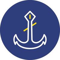 Anchor Dual Line Circle Icon vector