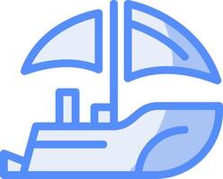 Boat Line Filled Blue Icon vector