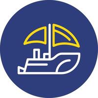 Boat Dual Line Circle Icon vector