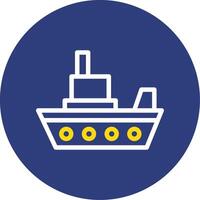 Ship Dual Line Circle Icon vector