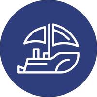 Boat Outline Circle Icon vector