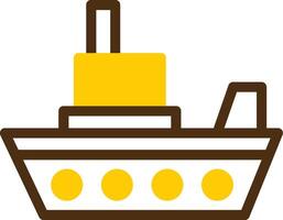 Ship Yellow Lieanr Circle Icon vector